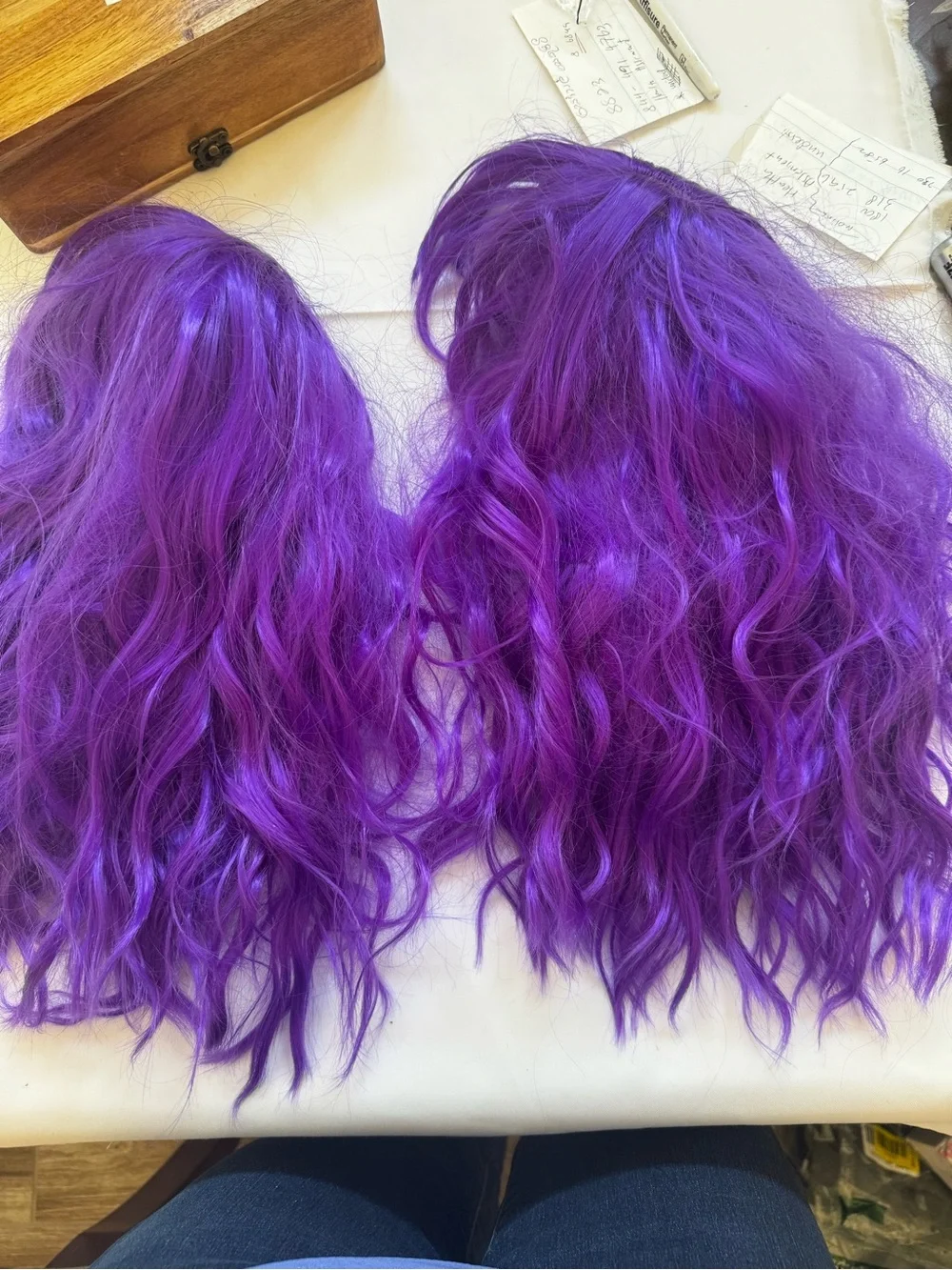 2Vibrant Purple Women's Synthetic Wig - Sleek Bob with Bangs